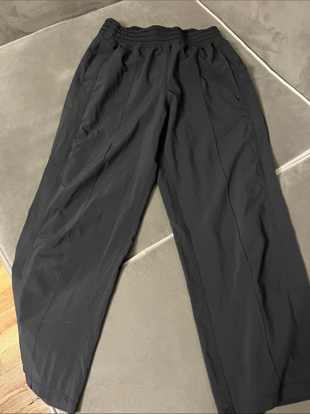Athleta Black Cropped Active Pants with Elastic Waist